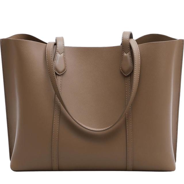 VINEY 女士牛皮托特包 796745 烟灰色 大号
