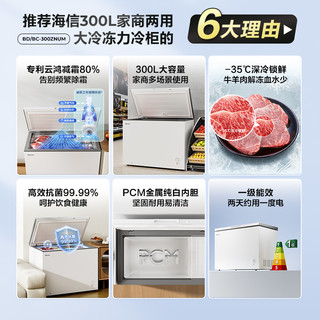 海信 Hisense300升家用单温全冷冻卧式冰柜大容量节能减霜商用冷柜 珍珠白