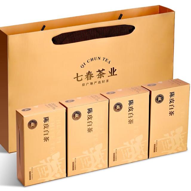 七春 茶叶陈皮白茶600g 福鼎白茶贡眉小茶饼干礼盒