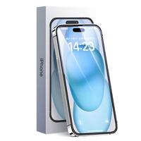 品胜 苹果15Plus钢化膜 iPhone15Plus手机膜无边全屏高清保护贴膜晶钻防摔防刮抗指纹前膜 2片装 带贴膜