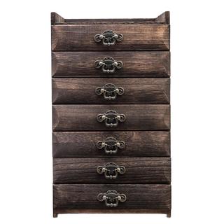 容山堂 重烧七层实木茶盒 23.3*22.8*41.2cm