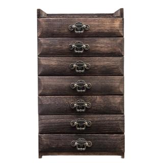 容山堂 重烧七层实木茶盒 23.3*22.8*41.2cm