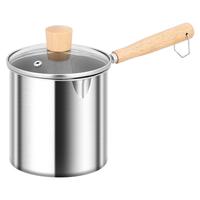 科固（KEGOO）304不锈钢油炸锅 家用小炸锅带滤油网炸串天妇罗炸蛋锅KG544 油炸锅带盖+炸蓝 12.5cm 1200ml