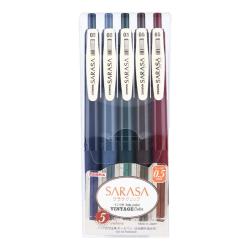 斑马牌 复古系列 JJ15 按动中性笔 混色 0.5mm 5支装
