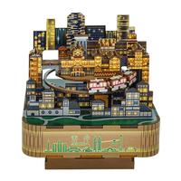 同趣山城重庆八音盒洪崖洞手工diy拼插玩具千与千寻地标纪念品TQ215