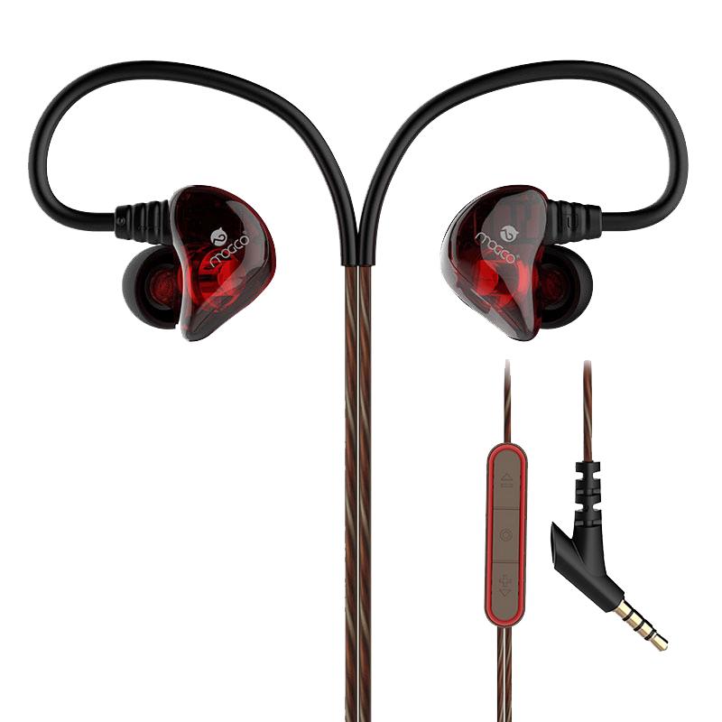 MOGCO 摩集客 M10 入耳式挂耳式双动圈有线耳机 红色 3.5mm