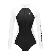 SISII LEE SISIILEE西西里女士长袖防晒泳衣 尾波冲浪服 水母衣连体泳衣女 运动冲浪款