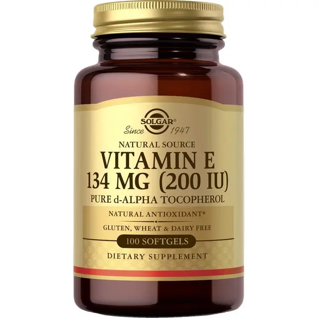  SOLGAR 维生素E软胶囊  纯d-α生育酚抗氧化抗衰老 100粒 200IU