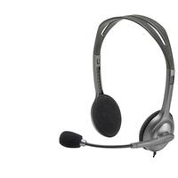 logitech 罗技 H110 压耳式头戴式降噪有线耳机 浅灰色 3.5mm