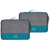 m square旅行收纳包衣服物旅游收纳分装子便携出差行李箱整理袋 湖水蓝M*2