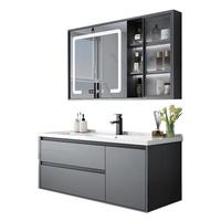 艺昕浴室柜陶瓷一体盆卫生间洗手盆洗脸盆柜组合智能镜套装洗漱洗手台 80CM轻奢灰智能款【活动中】