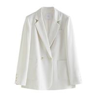 范思蓝恩十里春风超好看米白色西装外套女早春通勤西服24FS11039 椰奶色 S