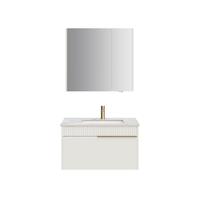 HEGII 恒洁 浴室柜  洗脸盆柜组合智能美妆镜卫生间洗手盆柜 奶油风包安装 BC6162-08010.7