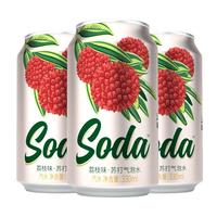 名仁堂 名仁苏打汽水0糖0脂0卡荔枝味气泡水饮料330ml×24罐整箱装