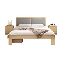 步韵【24小时闪发】实木床双人床软包主卧床简约单人床出租屋床 实木床+软靠+床垫（店长） 1.2*1.9米床