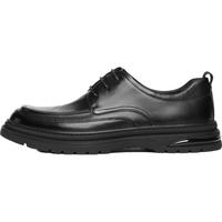 百丽通勤商务皮鞋男牛皮褶皱增高休闲鞋A1373AM4 黑色2  42 