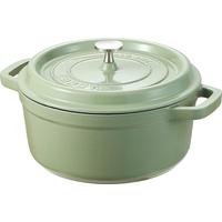 卡罗特珐琅锅铸铁锅家用炖锅炖盅砂锅不粘锅焖烧锅电磁炉 24cm抹茶绿 抹茶绿珐琅锅 24cm