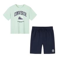 匡威（Converse）匡威童装男童套装2025夏季中大童休闲短t短裤两件套宽松上衣 芦荟绿 150 /72 【身高140-152cm】