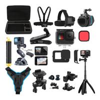 TELESIN 适配GoPro10 9配件运动相机实惠套装旅游骑行收纳包防水壳胸带自拍杆 gopro9/10入门套装