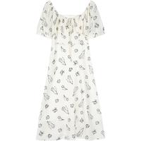 lagogo拉谷谷清新方领甜美气质收腰碎花裙夏季新款淑女风连衣裙女 (Y0)  155/36