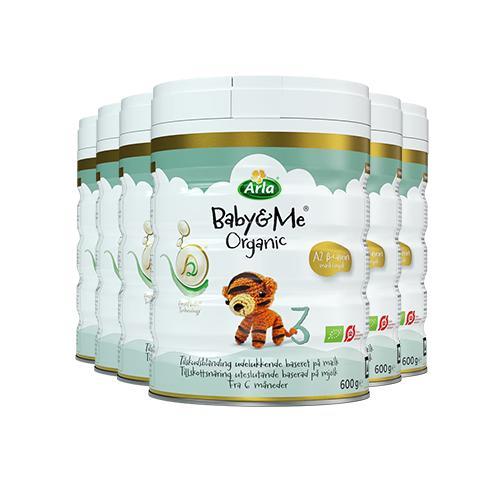 Arla 宝贝与我Arla 有机A2白金版 幼儿奶粉 3段(12-36月)600g*6罐 效期至26年9月
