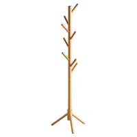 喻品 实木衣帽架衣架落地挂衣架客厅阳台卧室衣服架MJ68三角腿原木色