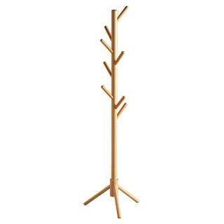 移动端、京东百亿补贴：喻品 实木衣帽架衣架落地挂衣架客厅阳台卧室衣服架MJ68三角腿原木色