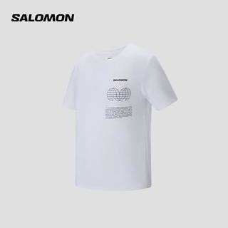 萨洛蒙（Salomon）男款 户外运动印花舒适透气短袖T恤 SAL GLOBE GRAPHIC SS TEE 白色 C22491 M
