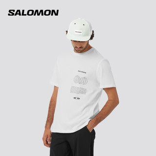 萨洛蒙（Salomon）男款 户外运动印花舒适透气短袖T恤 SAL GLOBE GRAPHIC SS TEE 白色 C22491 M
