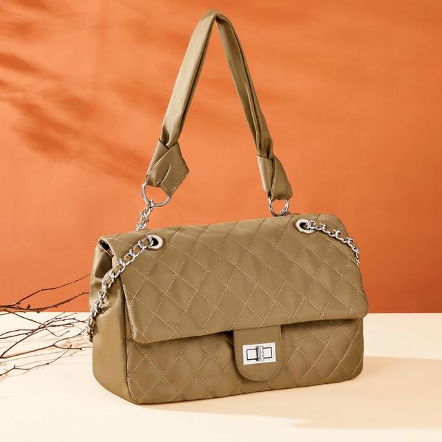 阿尔皮纳 L'ALPINA 女士单肩包 2025大容量布包小香风斜跨菱格女包