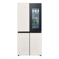 LG F554GWWV8B 全景透视窗十字四门冰箱 507L 奶油白