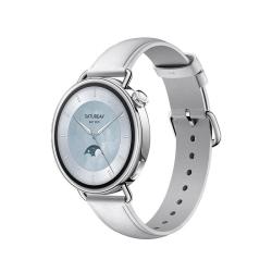 小米 Watch S4 智能手表 蓝牙版 41mm 银色不锈钢表壳 白色真皮表带