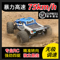 4DRC rc遥控汽车四驱高速gtr漂移竞速赛车越野儿童玩具6岁男孩生日礼物 猛禽-75km/h全比例(金属件+双电)