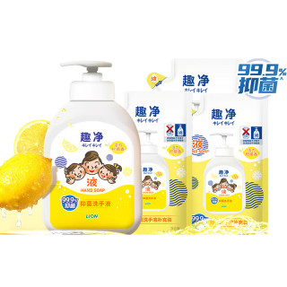 獅王 趣凈液體洗手液 檸檬香500ml/瓶+替換裝200ml*3袋
