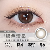 EYEPONY美瞳女月抛1片自然小直径彩色近视隐形眼镜视客 银色清泉 400度
