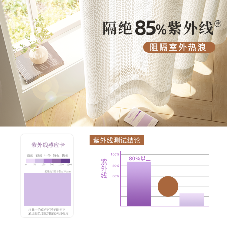 镜面纱窗帘防晒隔热纱帘遮光2025客厅白纱阳台遮阳透光不透人 镜面月枝影（奶油色）-挂钩款