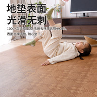藤编凉席地毯夏季卧室床边地铺家用榻榻米客厅地垫冰藤席子软垫