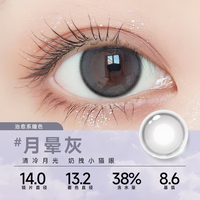 EYEPONY美瞳女月抛1片自然小直径彩色近视隐形眼镜视客 月晕灰 225度