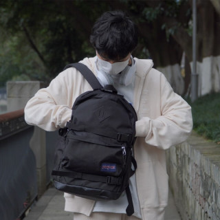 JANSPORT 雙肩包男 黑色-側(cè)袋+隔層