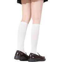 tutuanna女中筒袜  纯色条纹中筒袜可外穿不勒脚日系潮流 27013002 一双装