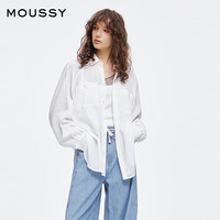 moussy 2025夏季新品休闲慵懒风简约薄款长袖衬衫女028ISZ30-1041 010