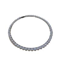 豪珠 绍兴诸暨特产淡水无核珍珠项链 正圆强光链锁骨链全珠链 8-9mm近正圆强光基本无瑕 45cm