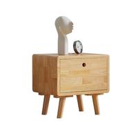 舒歌床头柜实木 原木床头柜卧室小型实木床头柜简易 小床头柜现代简约 40cm高 简约 白色 单抽屉