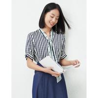 【桑蚕丝】珂思2024年夏季简约条纹通勤款衬衫女气质上衣