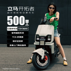 立马电动车 立马 开拓者 72V38Ah石墨烯电池 智能辅助驾驶电瓶车 茶白