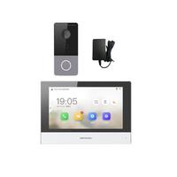 海康威视(HIKVISION)可视对讲门铃 门禁POE无线视频通话远程开门别墅楼宇对讲智能家居手机APP远程开门DS-KVJ113-P 电源供电一拖一套装支持APP