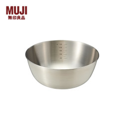 無印良品 MUJI 不锈钢 盆 餐具 家用揉面盆洗菜发面盆  和面盆 料理盆 银色 M 直径19*高8cm 4S