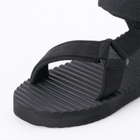 無印良品 MUJI（無印良品 ）男女通用 波型鞋底 布带凉鞋(男士/女士) 无性别男款女款休闲凉鞋 黑色 2S 38 码/S 240mm（3.0）