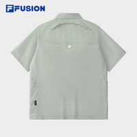 FILA FUION斐乐潮牌梭织上衣男2025秋新款时尚休闲宽松短袖衬衫 -GY  165/88A/
