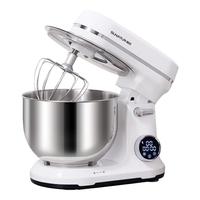 顺然直流轻音厨师机家用800W大功率全自动和面揉面一体机多功能和面打发奶油鲜奶机打蛋搅拌料理机602E 珍珠白 【304和面钩+定时免看管】